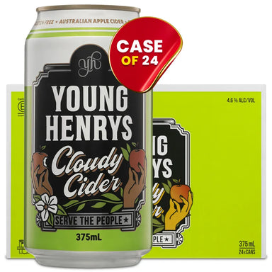 Young Henrys Semi Dry Cloudy Apple Cider Cans 375ml Case of 24