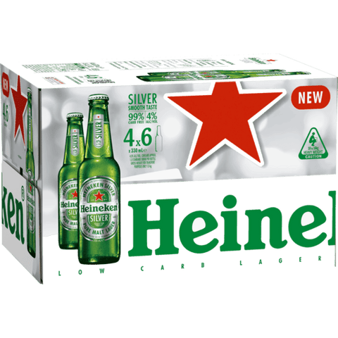 Heineken Silver Bottles 330mL Case of 24